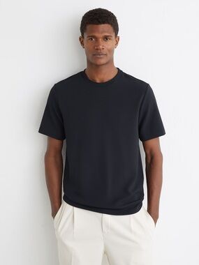 Reiss Black Short-Sleeve Crew Neck Tee
